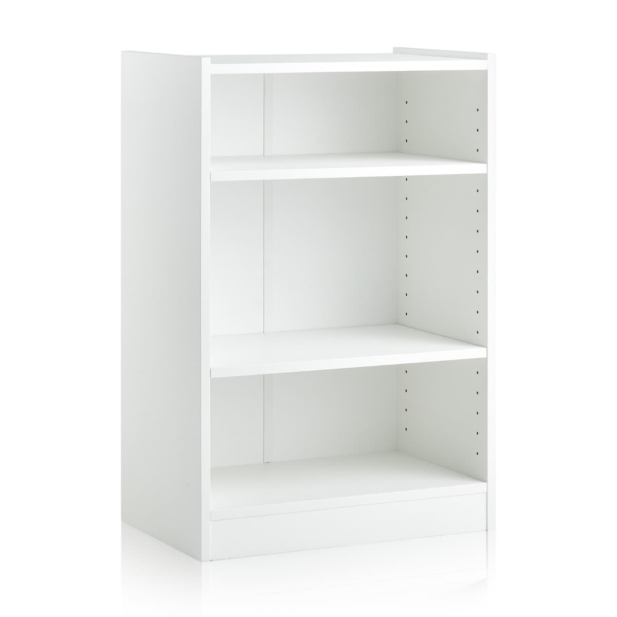 Bibliothèque à 3 Niveaux avec 2 Étagères Réglables et Dispositif Anti-renversement Salon Chambre Bur