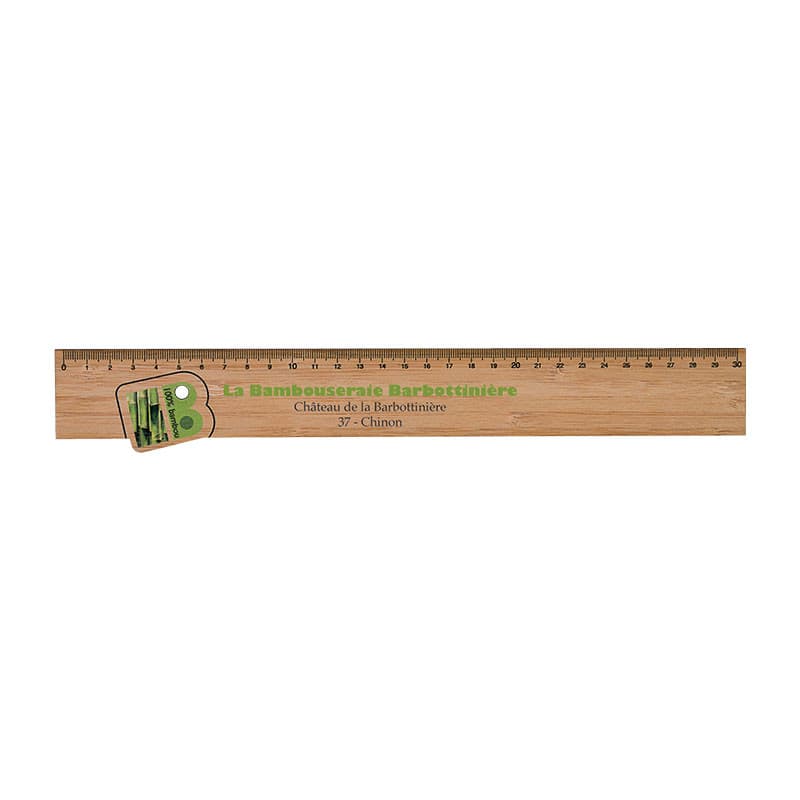 Règle sur mesure en bambou Brossac 30 cm - Autres accessoires de bureau personnalisés