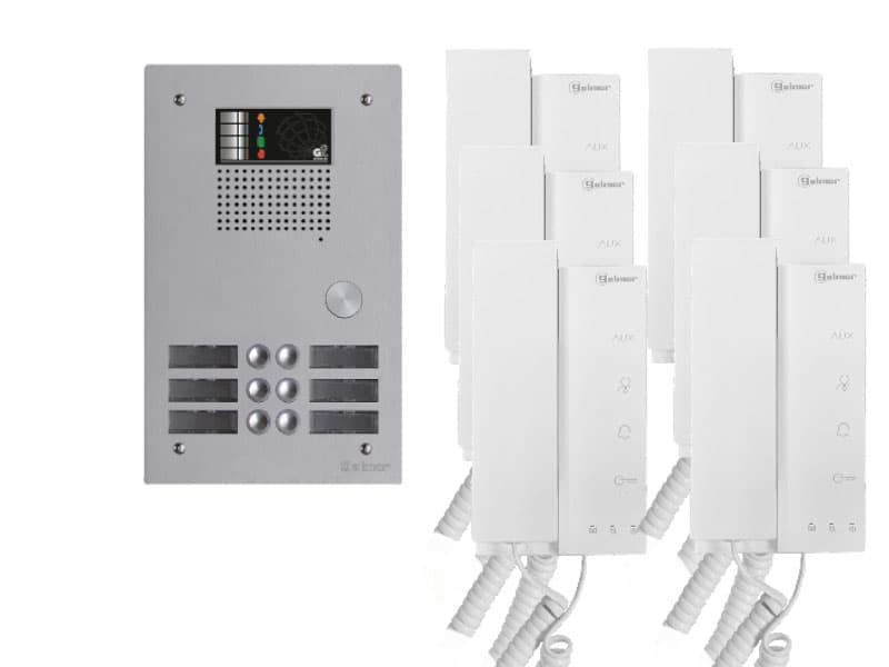 Kit visiophone collectif avec 6 écrans 2 rangées GOLMAR G2+